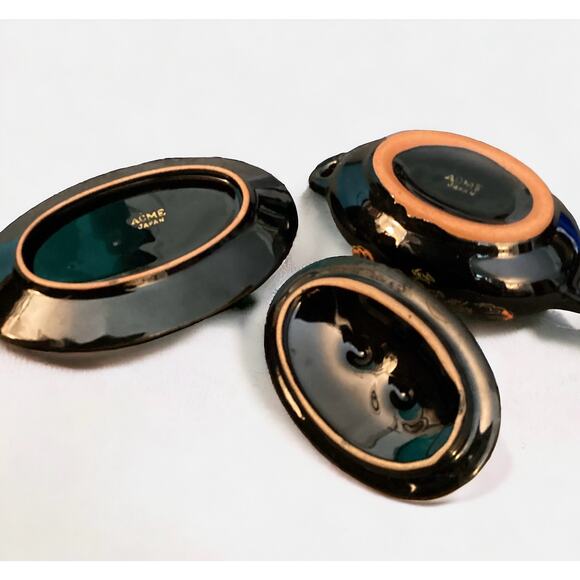 Vintage Acme Japan Pottery Small Condiment Jar with Lid and Under Plate, Dragon - Picture 6 of 8